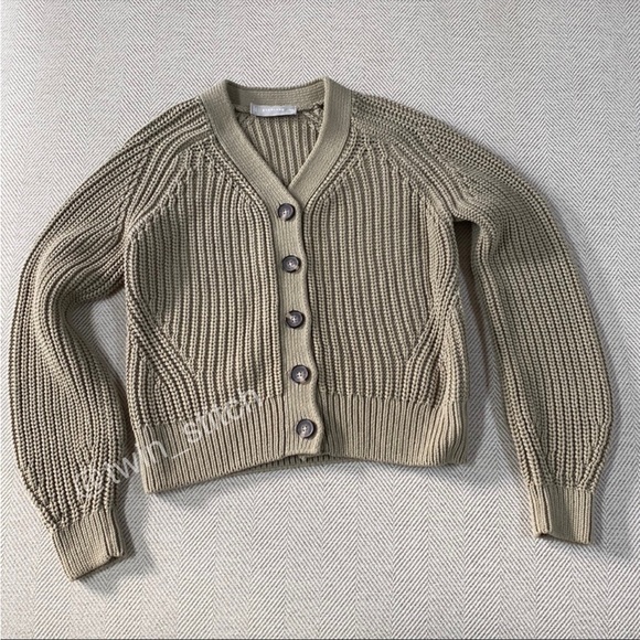 Everlane Sweaters - Everlane The Texture Cotton Cardigan - Field Green